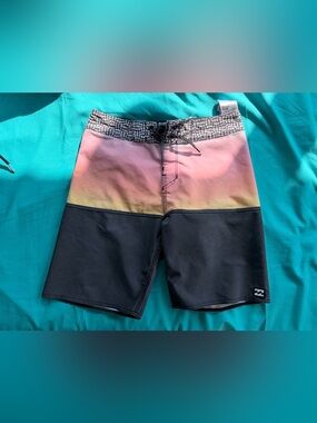 Billabong boys Black and Pink Ombre Boardshorts
